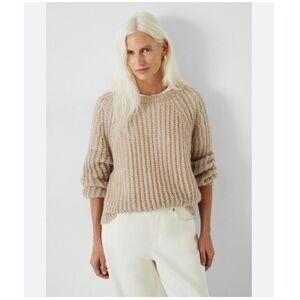 Beige Fuzzy Knit Sweater